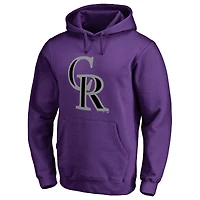 Men's Purple Colorado Rockies Official Logo Fitted Pullover Hoodie