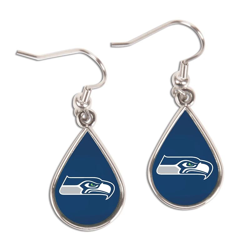 WinCraft Seattle Seahawks Tear Drop Dangle Earrings