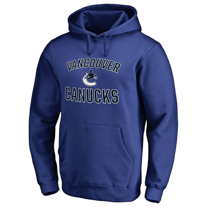 Men's Royal Vancouver Canucks Victory Arch Fitted Pullover Hoodie