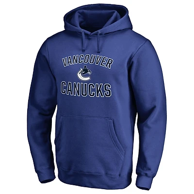 Men's Royal Vancouver Canucks Victory Arch Fitted Pullover Hoodie