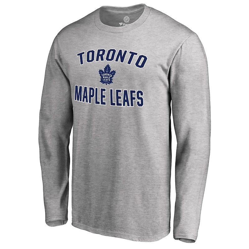 Men's Ash Toronto Maple Leafs Victory Arch Long Sleeve T-Shirt