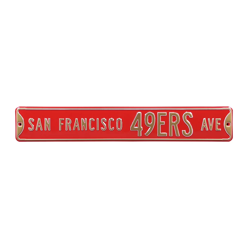 Scarlet San Francisco 49ers 6" x 36" Steel Street Sign