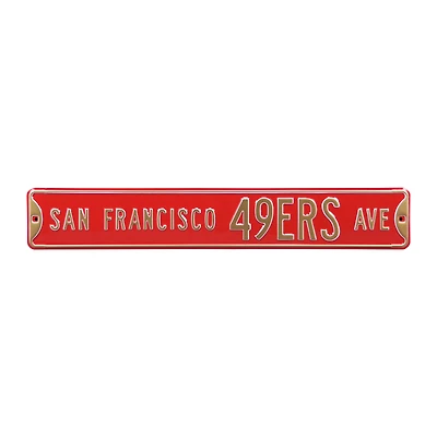 Scarlet San Francisco 49ers 6" x 36" Steel Street Sign
