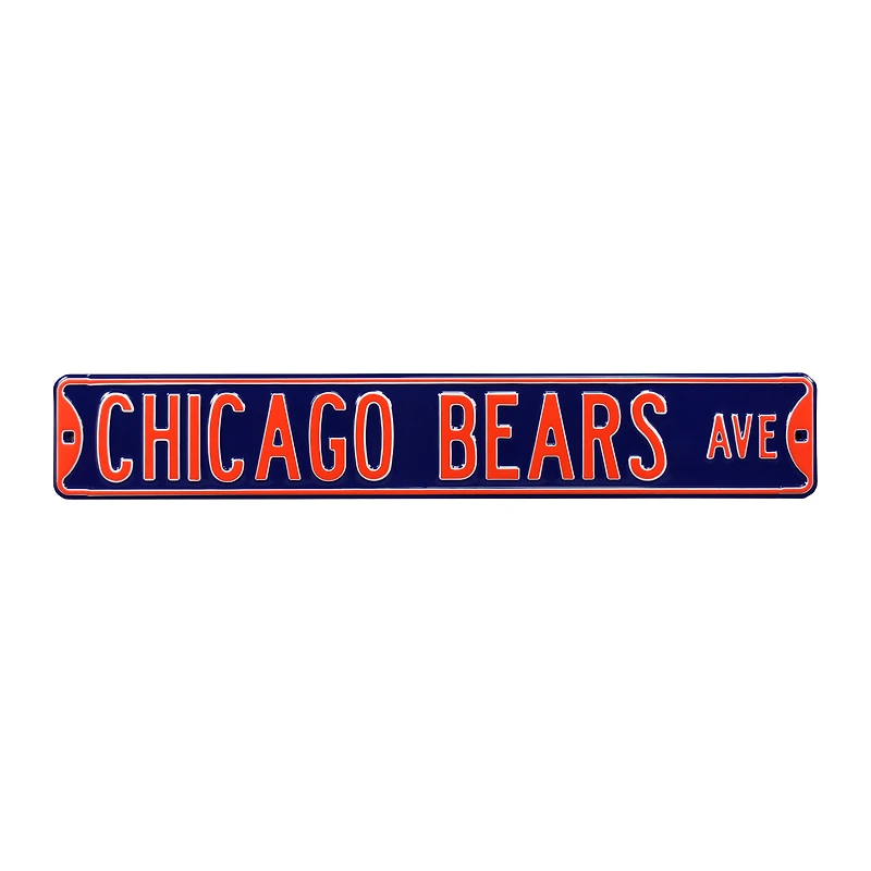 Navy Chicago Bears Ave 6" x 36" Steel Street Sign