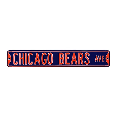Navy Chicago Bears Ave 6" x 36" Steel Street Sign