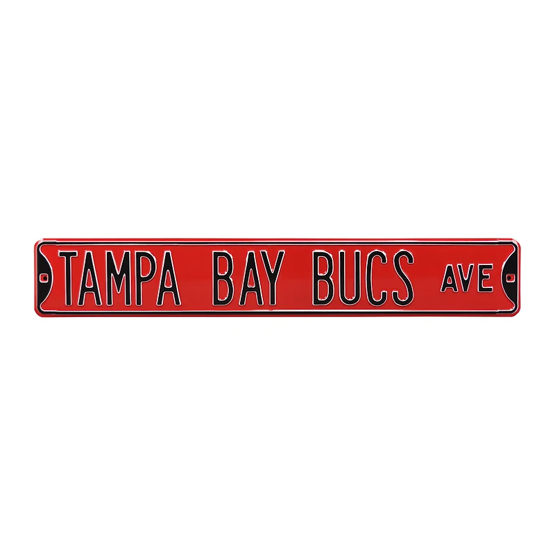 Red Tampa Bay Buccaneers 6" x 36" Steel Street Sign