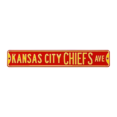 Red Kansas City Chiefs 6" x 36" Steel Street Sign