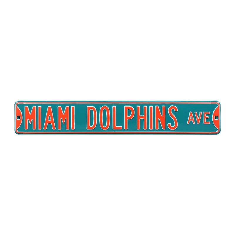Aqua Miami Dolphins 6" x 36" Steel Street Sign