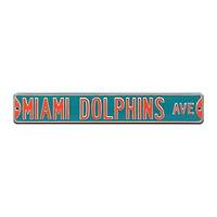 Aqua Miami Dolphins 6" x 36" Steel Street Sign