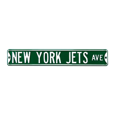 Green New York Jets 6" x 36" Steel Street Sign