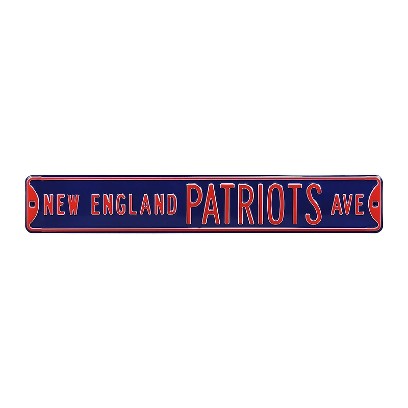 Navy New England Patriots 6" x 36" Steel Street Sign