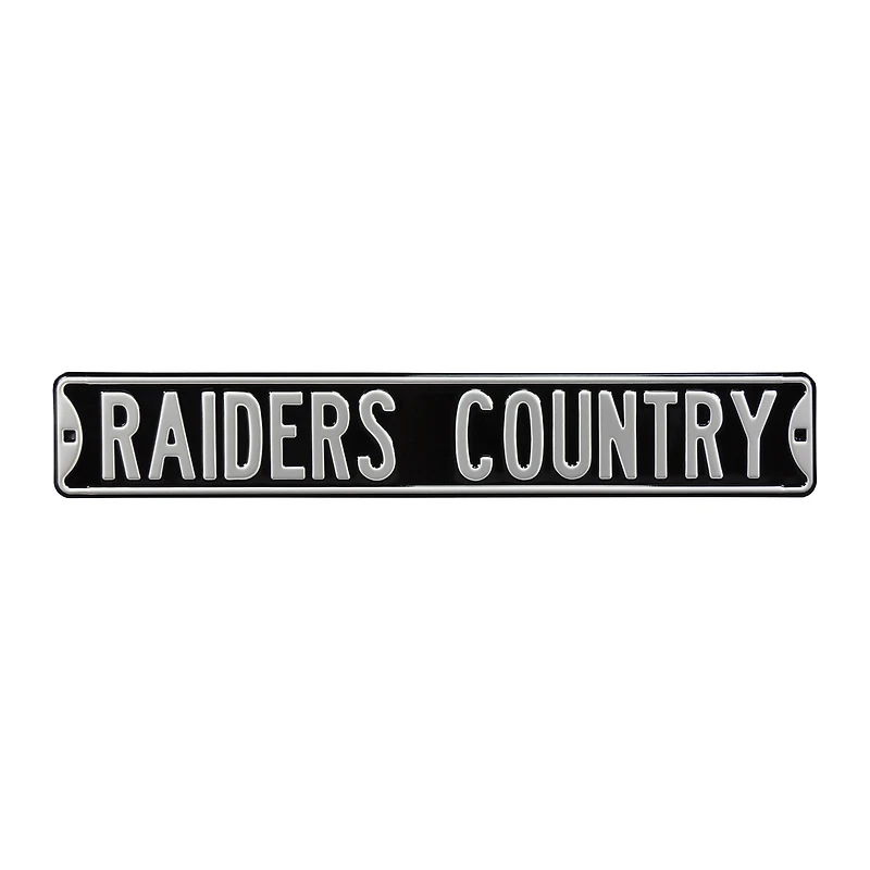 Black Las Vegas Raiders Country 6" x 36" Steel Street Sign