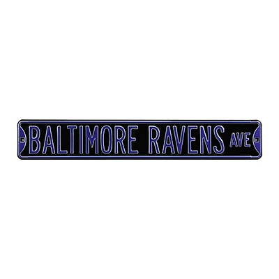 Black Baltimore Ravens 6" x 36" Steel Street Sign