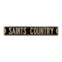 Black New Orleans Saints Country 6" x 36" Steel Street Sign
