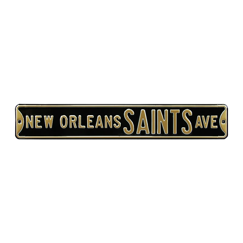Black New Orleans Saints 6" x 36" Steel Street Sign