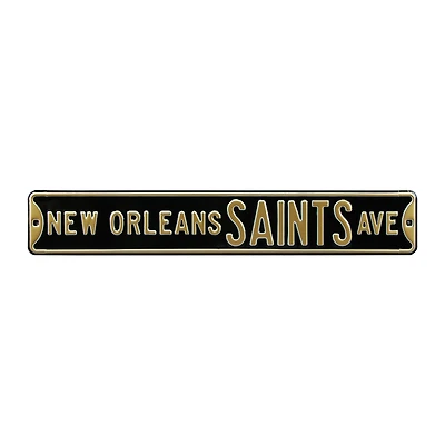 Black New Orleans Saints 6" x 36" Steel Street Sign