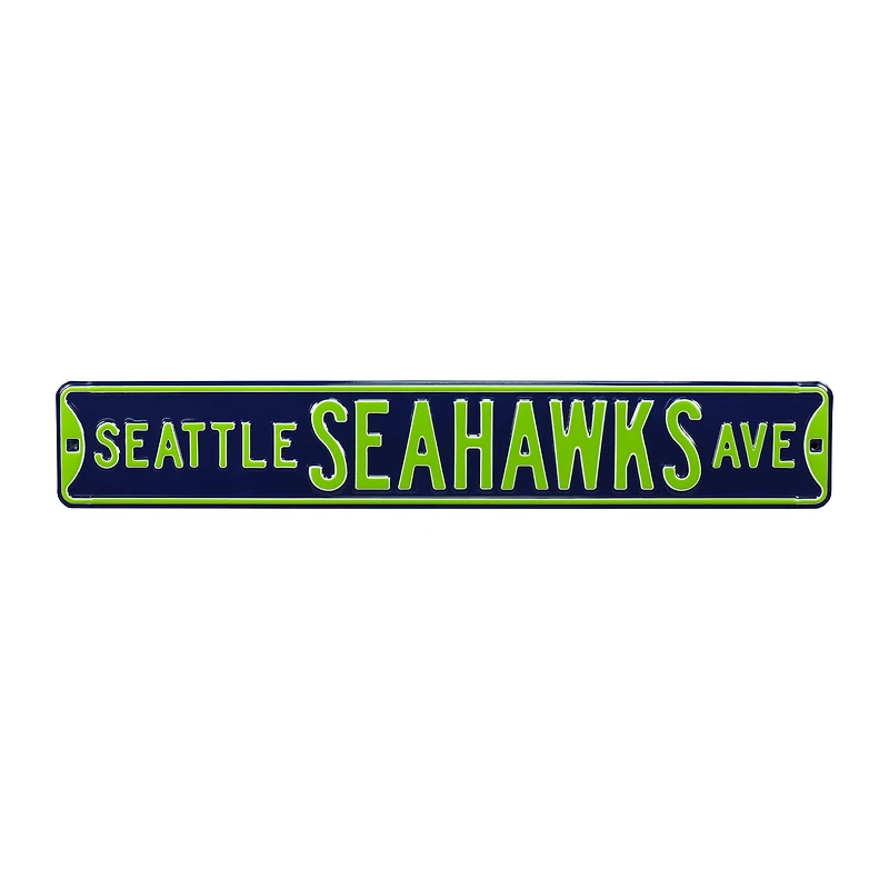 College Navy Seattle Seahawks 6" x 36" Steel Street Sign