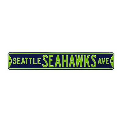College Navy Seattle Seahawks 6" x 36" Steel Street Sign