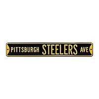 Black Pittsburgh Steelers 6" x 36" Steel Street Sign