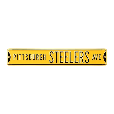 Gold Pittsburgh Steelers 6" x 36" Steel Street Sign