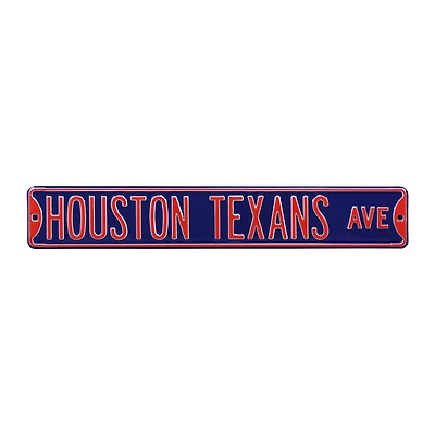 Navy Houston Texans 6" x 36" Steel Street Sign