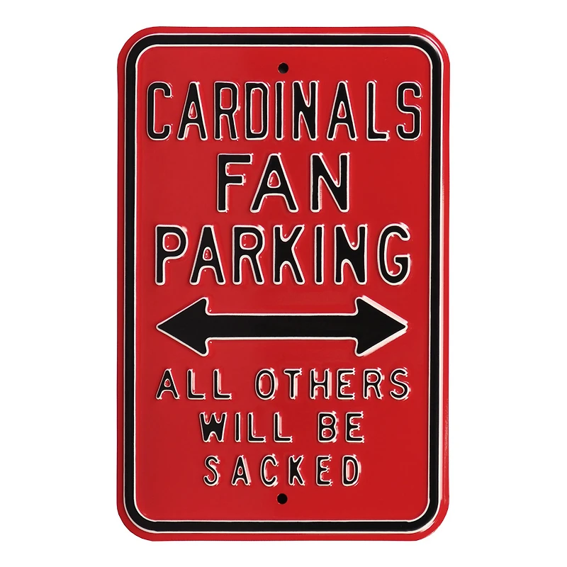 Red Arizona Cardinals 12" x 18" Steel Parking Sign