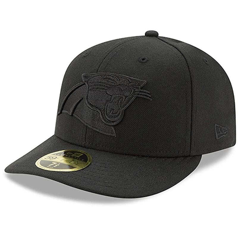 Men's New Era Black Carolina Panthers Black on Black Low Profile 59FIFTY II Fitted Hat