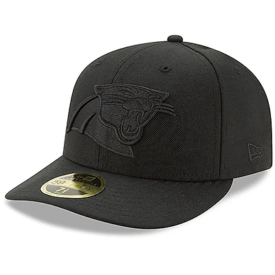Men's New Era Black Carolina Panthers Black on Black Low Profile 59FIFTY II Fitted Hat