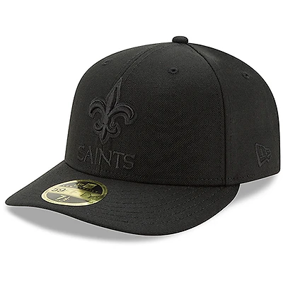 Men's New Era Black New Orleans Saints Black on Black Low Profile 59FIFTY II Fitted Hat