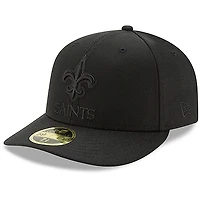 Men's New Era Black New Orleans Saints Black on Black Low Profile 59FIFTY II Fitted Hat