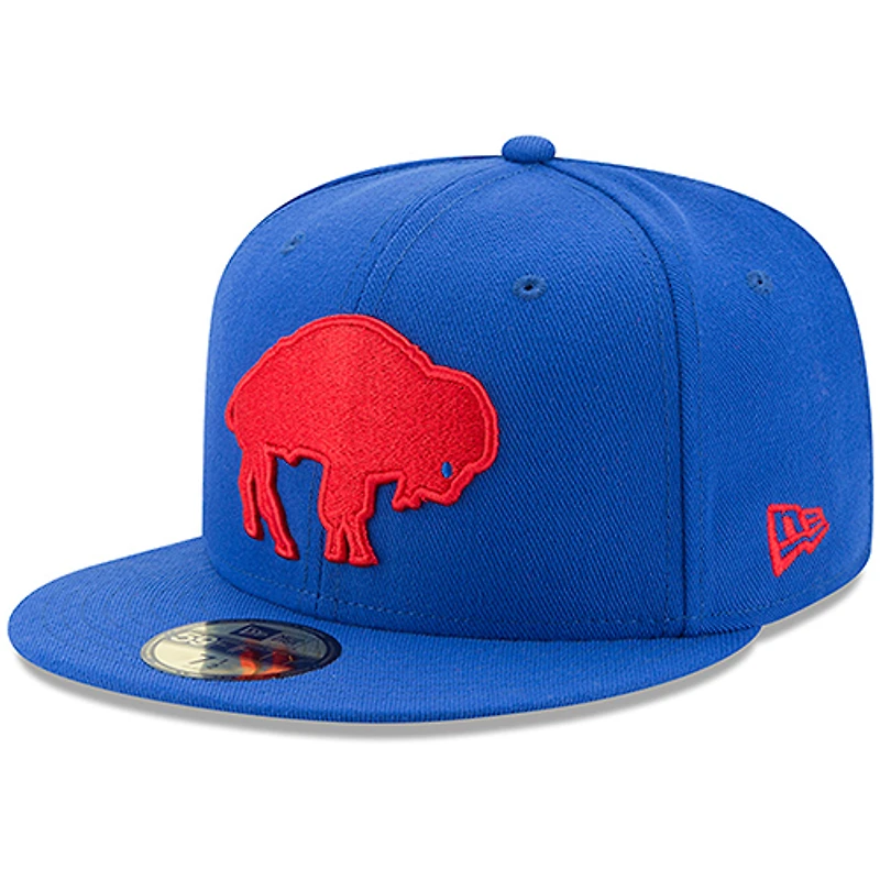 Men's New Era Royal Buffalo Bills Omaha Throwback 59FIFTY Fitted Hat