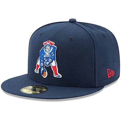 Men's New Era Navy New England Patriots Classic Logo Omaha 59FIFTY Fitted Hat