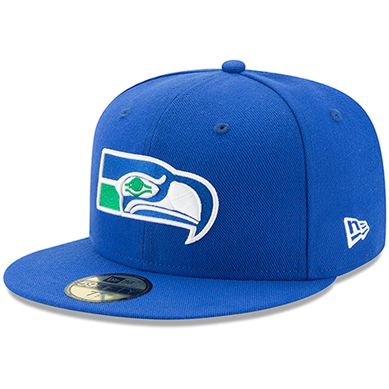 Men's New Era Royal Seattle Seahawks Classic Logo Omaha 59FIFTY Fitted Hat