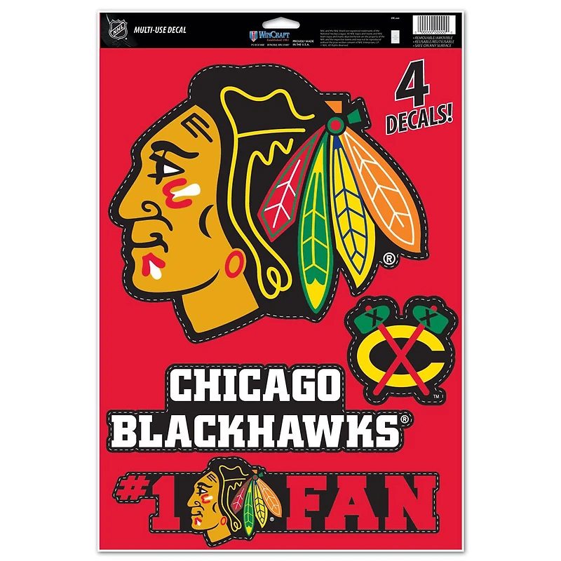 WinCraft Chicago Blackhawks #1 Fan 11" x 17" Multi-Use Decal Sheet