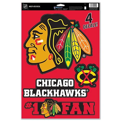 WinCraft Chicago Blackhawks #1 Fan 11" x 17" Multi-Use Decal Sheet