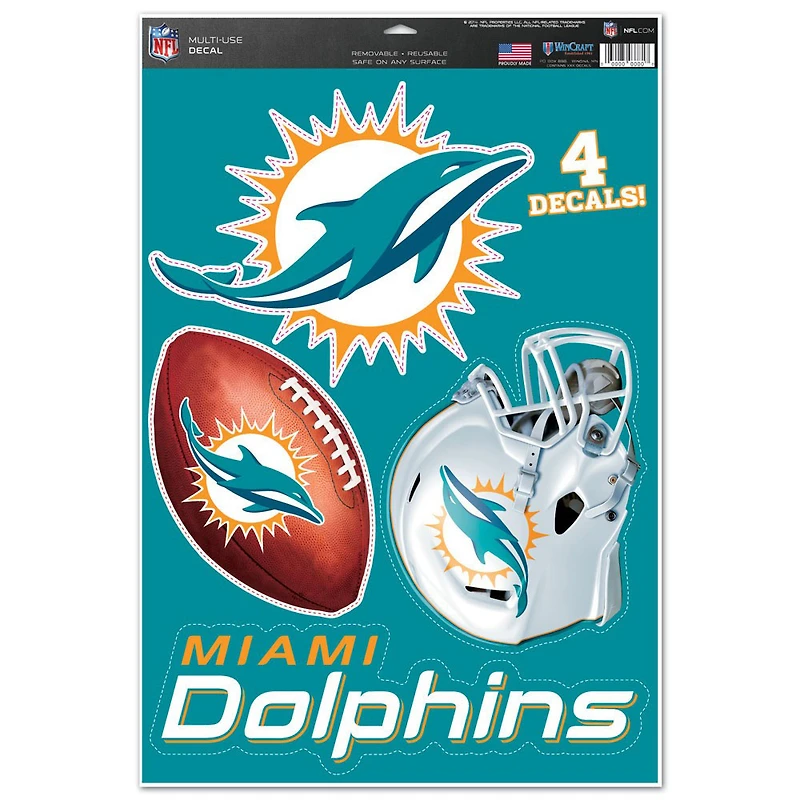 WinCraft Miami Dolphins 11" x 17" #1 Fan Multi-Use Decal Sheet