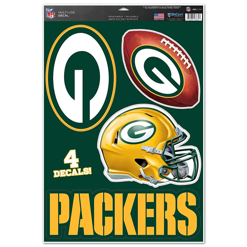 WinCraft Green Bay Packers #1 Fan 11" x 17" Multi-Use Decal Sheet