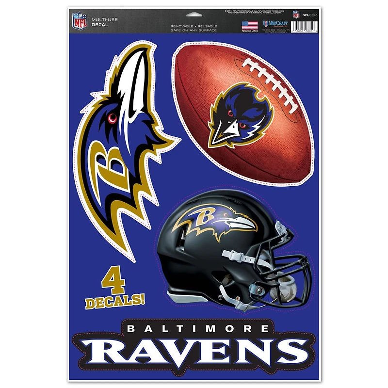 WinCraft Baltimore Ravens 11" x 17" #1 Fan Multi-Use Decal Sheet