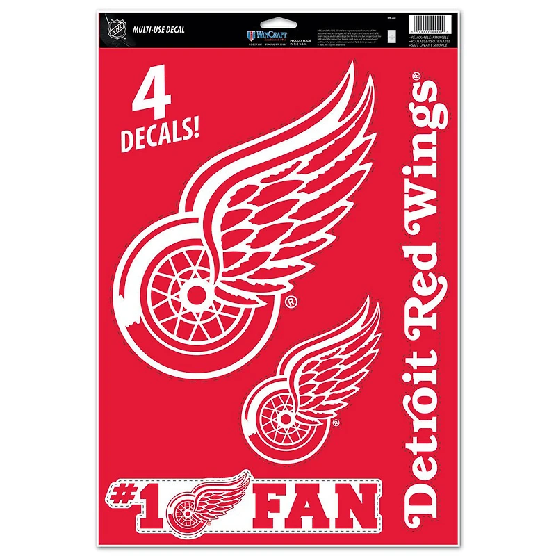 WinCraft Detroit Red Wings #1 Fan 11" x 17" Multi-Use Decal Sheet