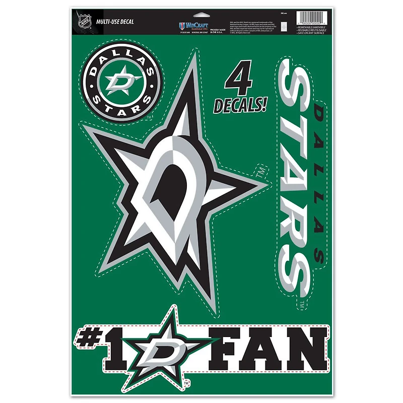 WinCraft Dallas Stars #1 Fan 11" x 17" Multi-Use Decal Sheet