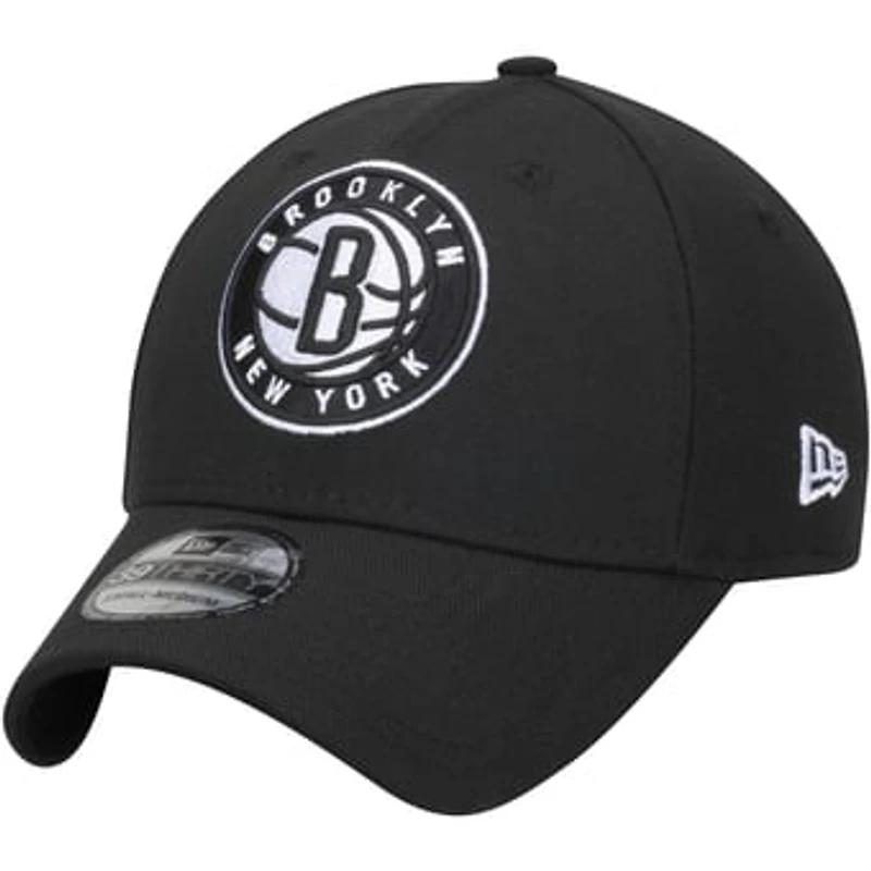 Men's New Era Black Brooklyn Nets Team Classic 39THIRTY Flex Hat