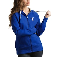 Women's Antigua Royal Texas Rangers Victory Full-Zip Hoodie