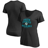 Women's Black Miami Dolphins Faith Family T-Shirt
