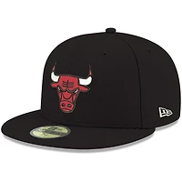 Men's New Era Black Chicago Bulls Official Team Color 59FIFTY Fitted Hat
