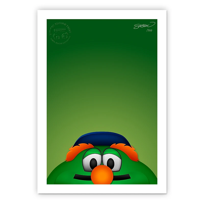 Boston Red Sox 14" x 20" Minimalist Wally The Green Monster Mascot Wall Art