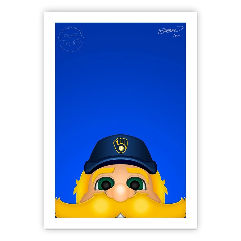 Milwaukee Brewers 14" x 20" Minimalist Bernie Brewer Mascot Wall Art