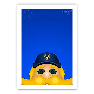 Milwaukee Brewers 14" x 20" Minimalist Bernie Brewer Mascot Wall Art