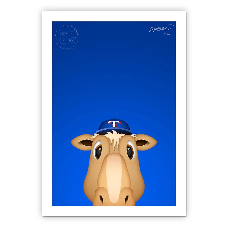 Texas Rangers 14" x 20" Minimalist Ranger Captain Mascot Wall Art