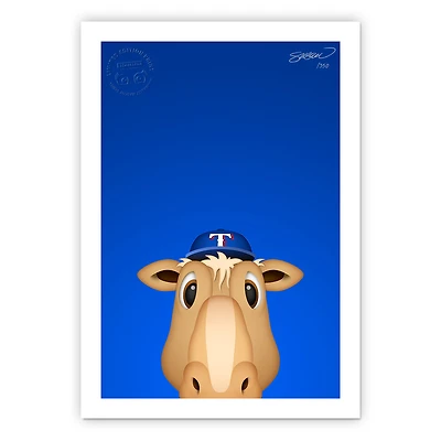 Texas Rangers 14" x 20" Minimalist Ranger Captain Mascot Wall Art