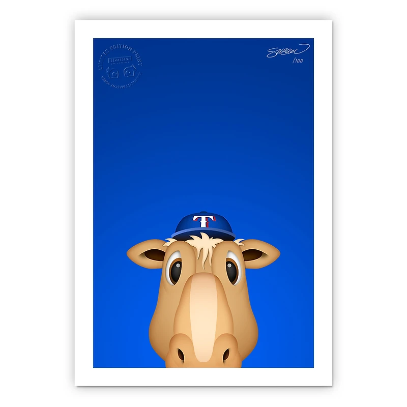 Texas Rangers 24" x 32" Minimalist Texas Rangers Mascot Wall Art